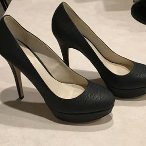 Aldo black snakeskin heels